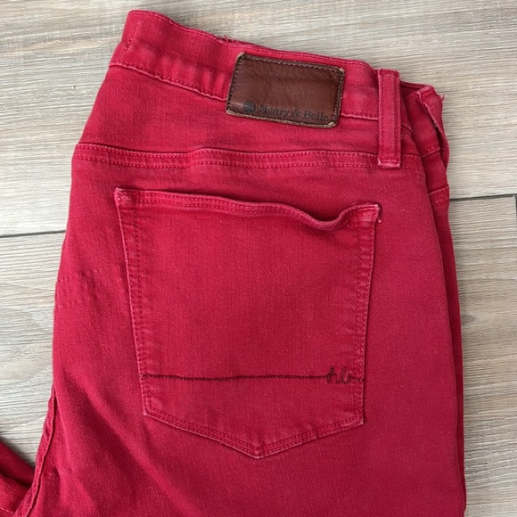 [Henry & Belle] Super Skinny Ankle Jean in Red - Picture 4 of 7